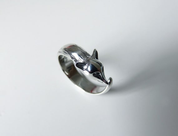 Solid Sterling Silver Folklore Fox Ring