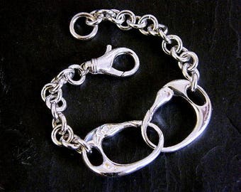 Solid Sterling Silver Heavy Two Handcuff Bracelet Keith Richards