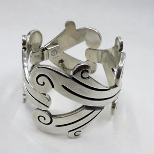 Vintage Sterling Silver Taxco Panel Bracelet: Signed Artisan Jewelry