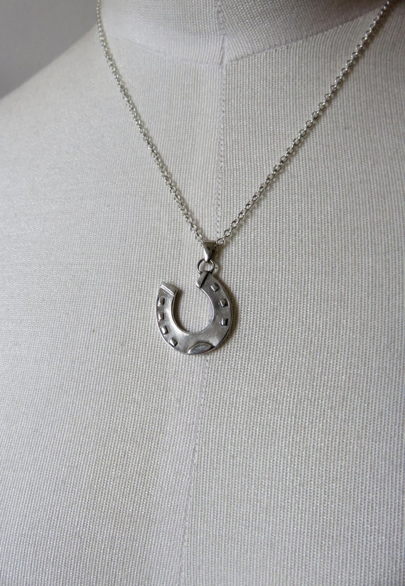 Solid Sterling Silver Lucky Horseshoe Pendant