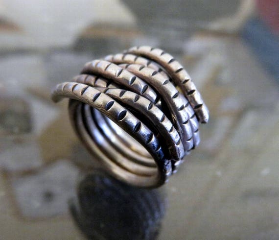 Solid Sterling Silver Textured Rope Ring by You Got The Silver