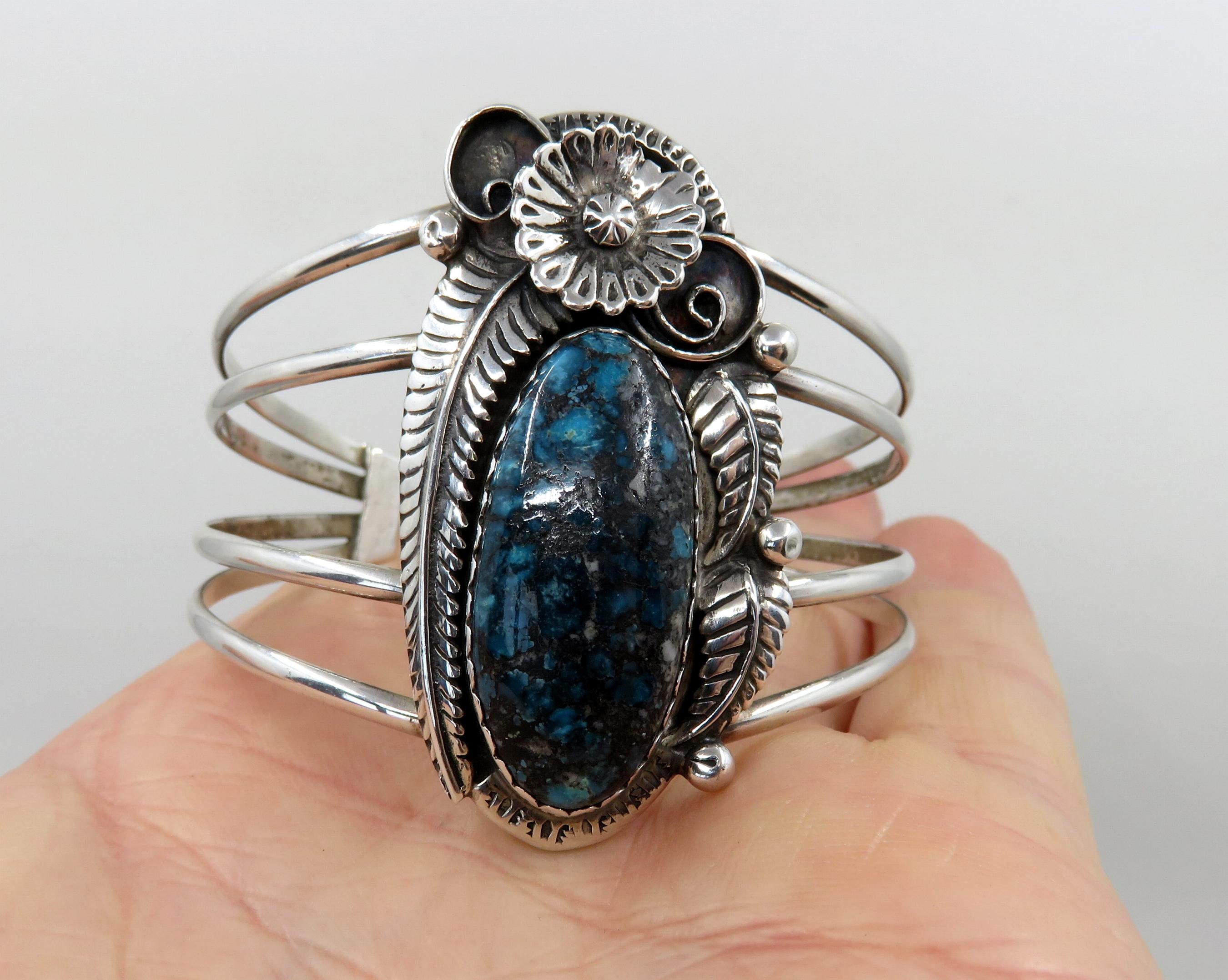 アクセサリー VT navajo bangle vintage Unique! Wrap Around Clasp Vintage Navajo Turquoise Watch