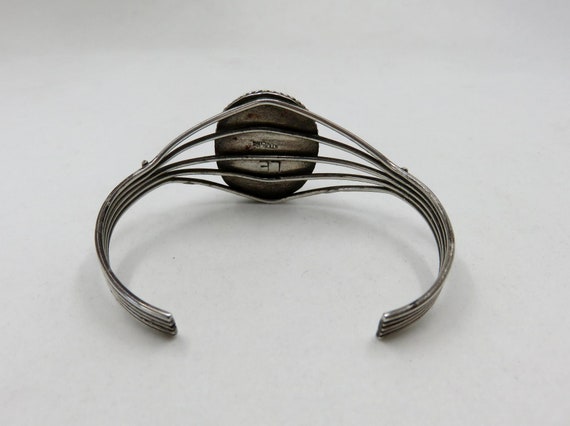 アクセサリー indian jewelry zuni bangle Zuni Indian Sterling Silver Turquoise Inlay Sunface Bracelet