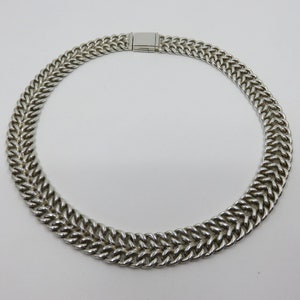 Vintage Mexican Taxco Chain Link Sterling Silver Necklace 16" length 119 grams