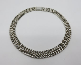 Vintage Mexican Taxco Chain Link Sterling Silver Necklace 16" length 119 grams