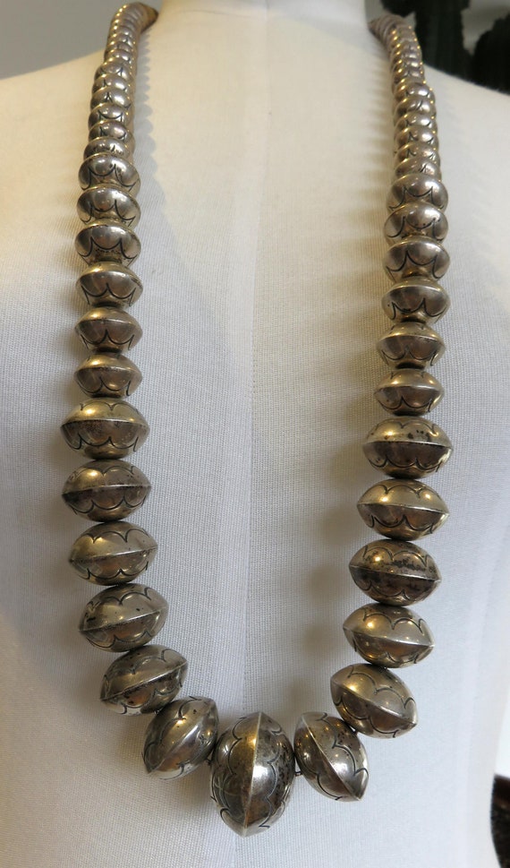 Buy 4mm Navajo Pearls Necklace, .925 Sterling Silver Real Genuine Navajo  Pearls Beaded Necklace, Native American Desert Pearls Boho Choker Online in  India - Etsy