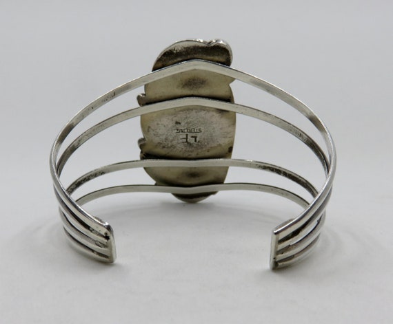 Vintage Sterling Silver Navajo Turquoise Overlay Bangle Cuff