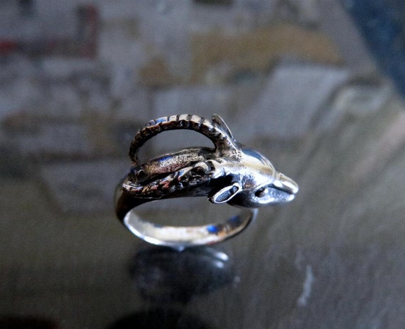 Solid Sterling Silver Rams Head Ring