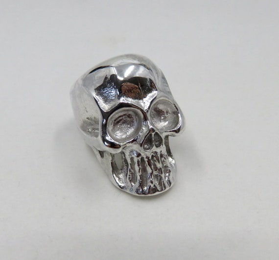 Solid Sterling Silver Skull Ring Keith Richards The Punisher Memento Mori Biker