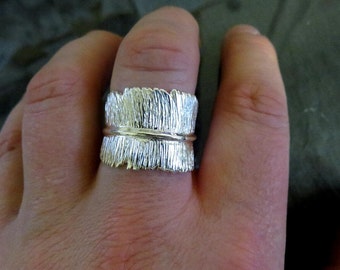 Solid Sterling Silver Large Navajo Feather Ring by You Got The Silver