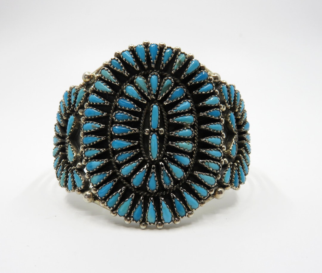 ヴィンテージ スターリング シルバー ナバホ ターコイズ バングル カフ