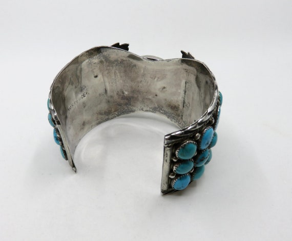 Vintage Huge Sterling Silver Navajo Turquoise Watch Bangle Vintage Huge Sterling Silver Navajo Turquoise Watch Bangle