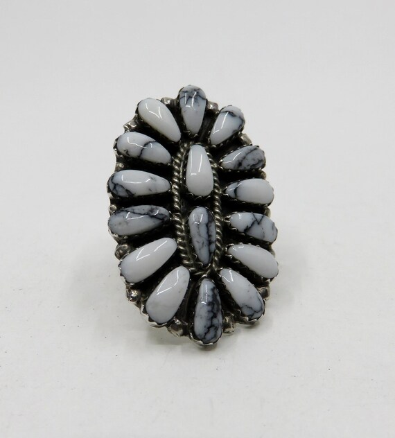 Vintage Solid Sterling Silver Multi White Buffalo… - image 5