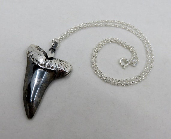 Solid Sterling Silver Heavy Silver Shark Tooth Pendant by You Got The Silver