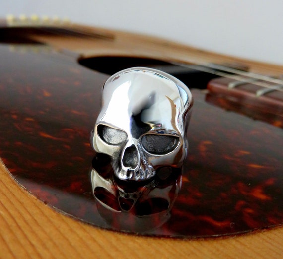 Solid Sterling Silver Skull Ring Keith Richards