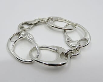 Solid Sterling Silver Keith Richards Heavy Handcuff Bracelet