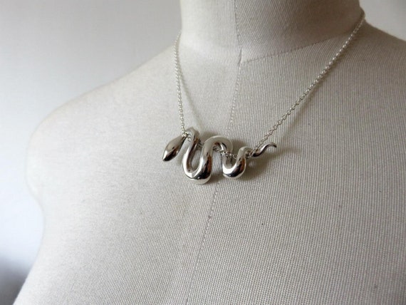 Solid Sterling Silver Snake Pendant necklace by You Got The Silver