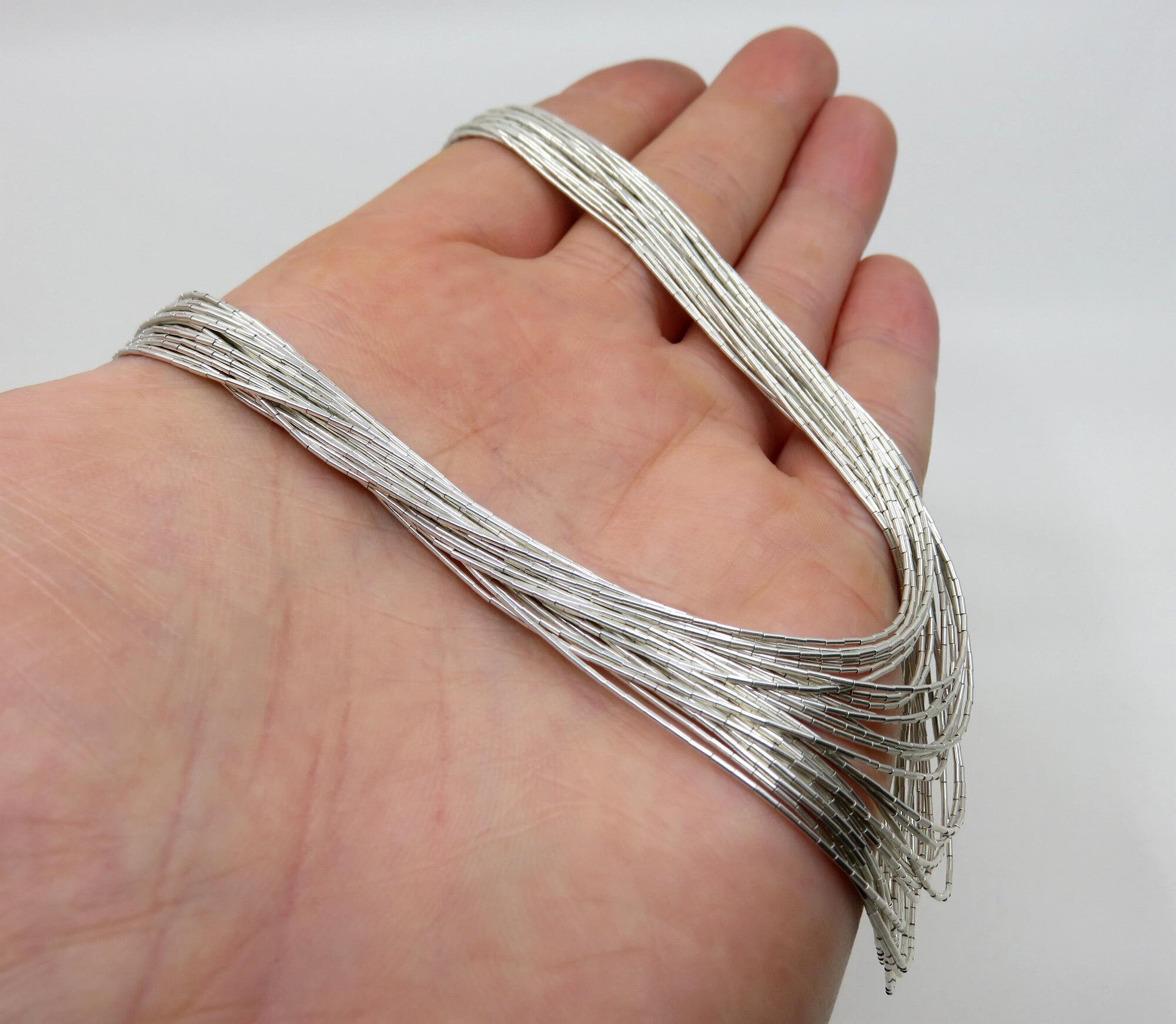Vintage Sterling Silver Navajo Liquid Silver Heishi Necklace Vintage Sterling Silver Navajo Liquid Silver Heishi Necklace