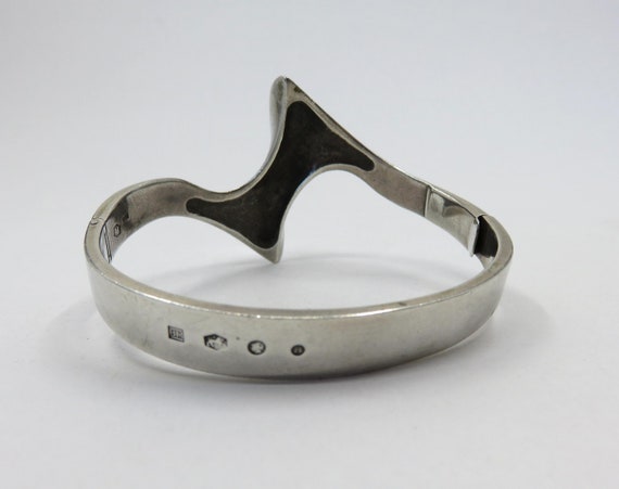 Vintage Solid Silver Brutalist Bangle: Dutch Geom… - image 5