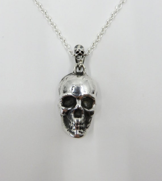 Solid Sterling Heavy Silver Skull Pendant Memento Mori Day Of The Dead 29 grams by You Got The Silver