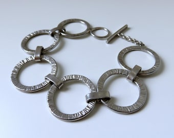 Vintage Swedish Silver Bracelet & Earring Set by artisan P A Berg 1970 Mid Century Modern Scandinavian Design