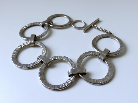 Vintage Swedish Silver Bracelet & Earring Set by artisan P A Berg 1970 Mid Century Modern Scandinavian Design