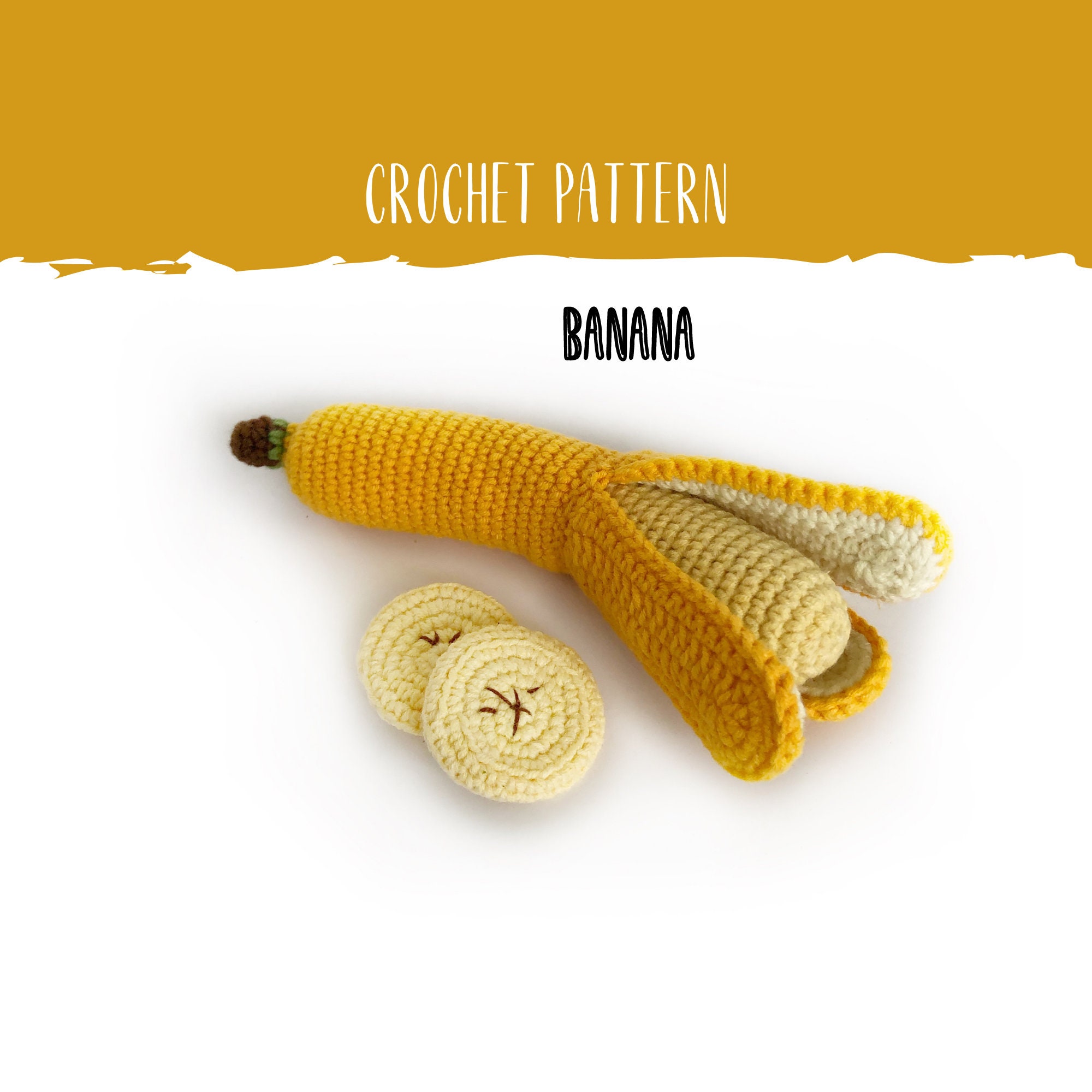 BANANA Crochet Banana Amigurumi Pattern Crochet Play Food Etsy