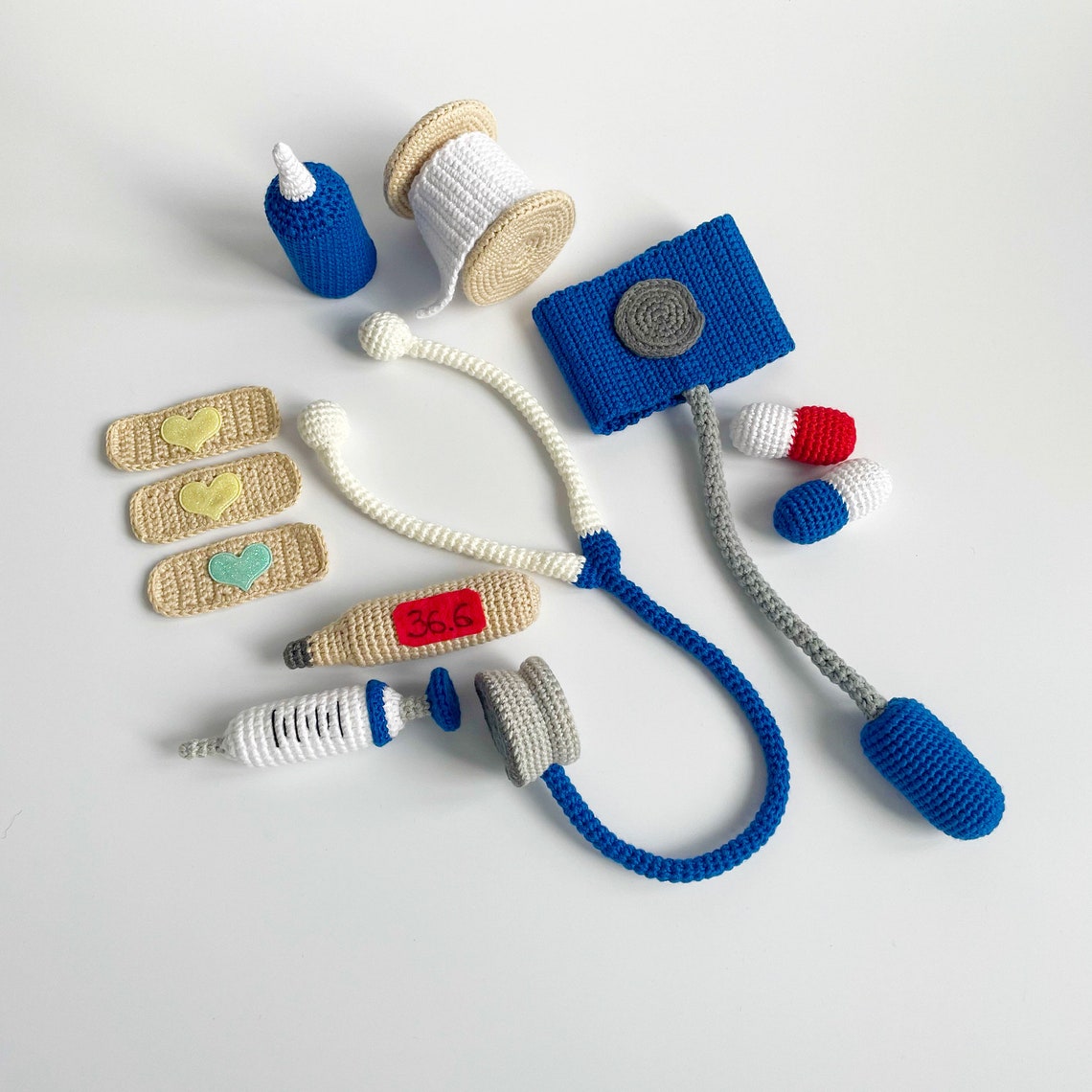 Crochet Medical Kit Pattern Crochet Stethoscope Pattern Etsy