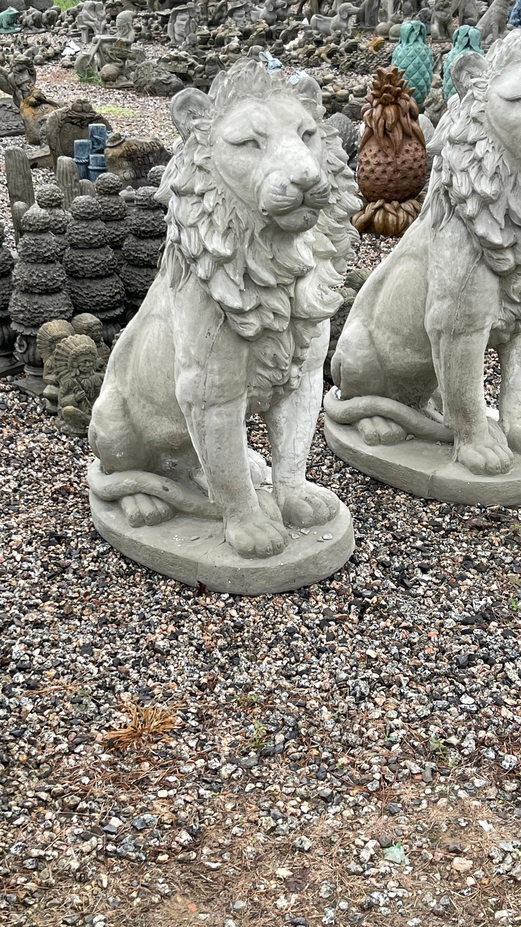 Lion Statues Outdoor Lion Statues Concrete Lion Statue Etsy