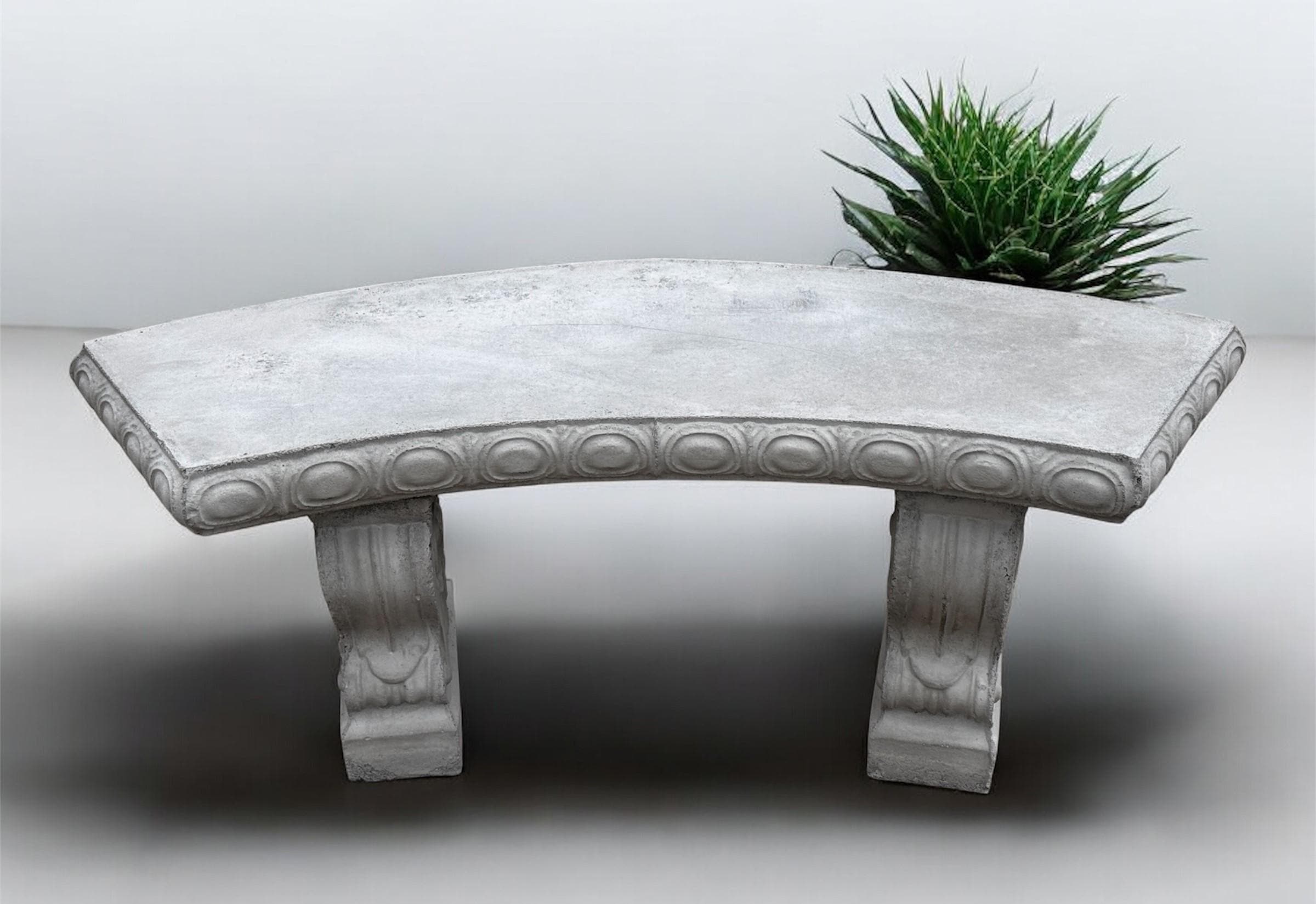 Banco de patio de hormigón: Banco de comedor para exterior, reforzado con  acero - Etsy México, image size:2400x1649