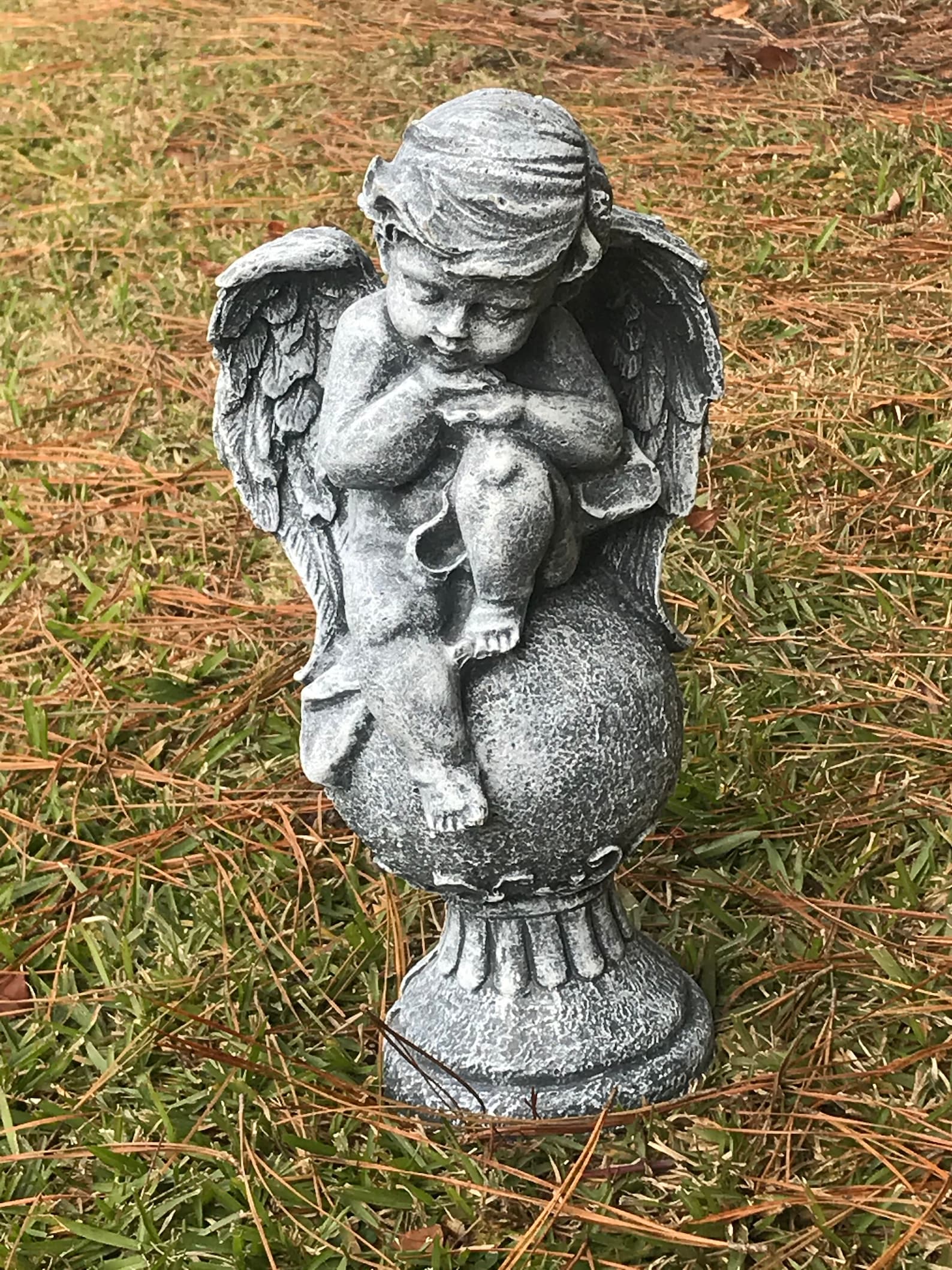 Angel Concrete Statue Angel Home Decor Angel Decor Angel Etsy