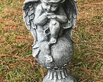 Concrete Angel Statue: Cherub Home or Garden Decor