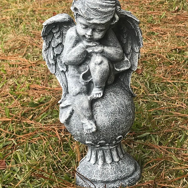 Angel Concrete Statue, Angel Home Decor, Angel Decor, Angel Statue, Home Decor Angels, Angel Garden Statue, Cherub Statue, Stone Angels