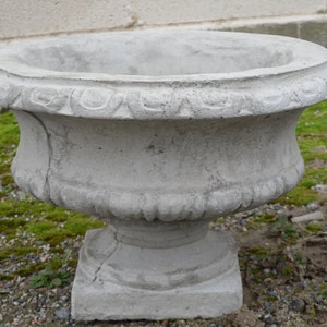Small Roman Planter - Outdoor Planters - Concrete Planter - Memorial Urn - Cement Urn - Urns - Flower Pot - Floral Planter - Patio Planter