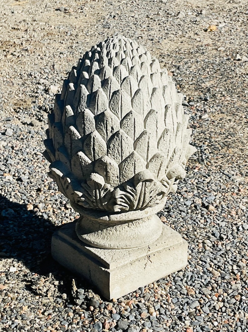Pair 2 Concrete Pineapple Finial Concrete Pineapple Etsy