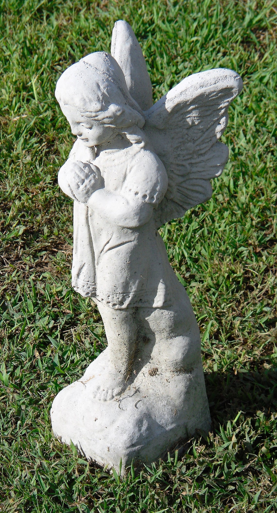 Stone Angel Statue Concrete Angel Memorial Garden Angel - Etsy