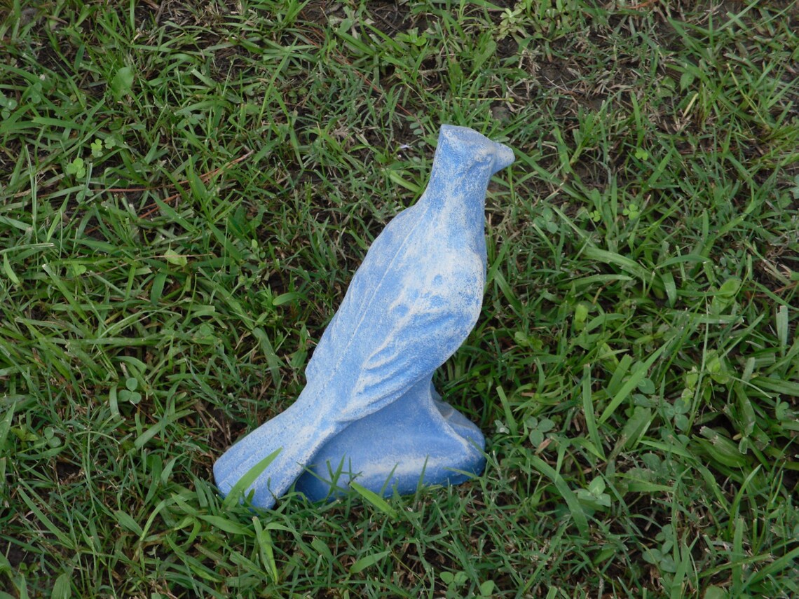 Blue Bird Statue Concrete Statue Bird Statue Blue Bird Etsy