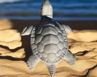 Cement Sea Turtle Statue: Handmade Outdoor Garden Decor