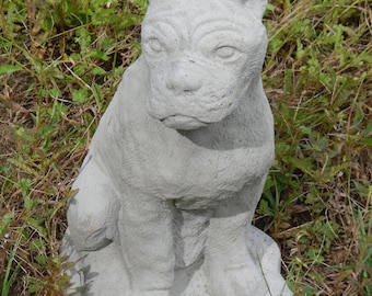 Handcrafted Boston Terrier Concrete Garden Statue - Small Dog Memorial & Outdoor Pet Decor, Concrete Statue, Pet Memorial Statue, Pet decor