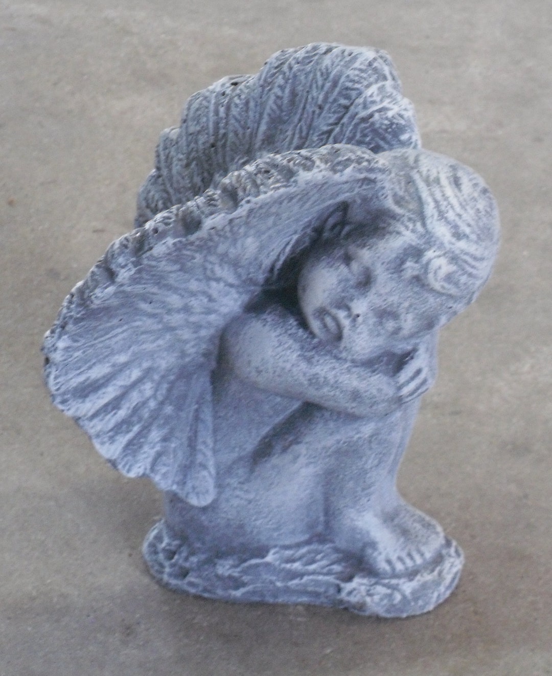 Cement Sleeping Angel Statue: Outdoor Cherub Figurine (8" Tall) - Etsy