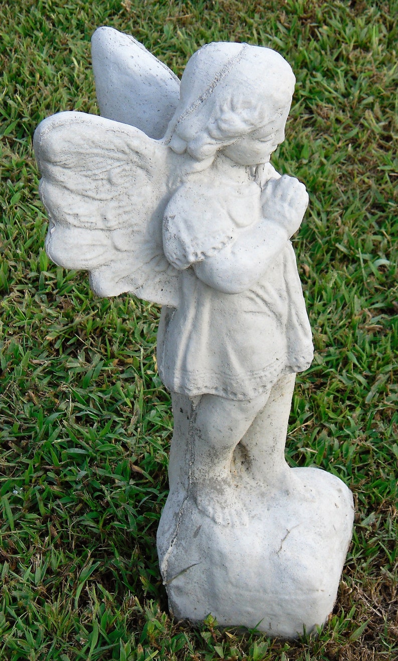 Stone Angel Statue Concrete Angel Memorial Garden Angel | Etsy Canada