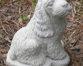 Cement Dog Statue, Cocker Spaniel, Pet Statue, Pet Memorial Stone, Cement Pet Statue, Cocker Spaniel Statue, Grave Marker, Garden Statue