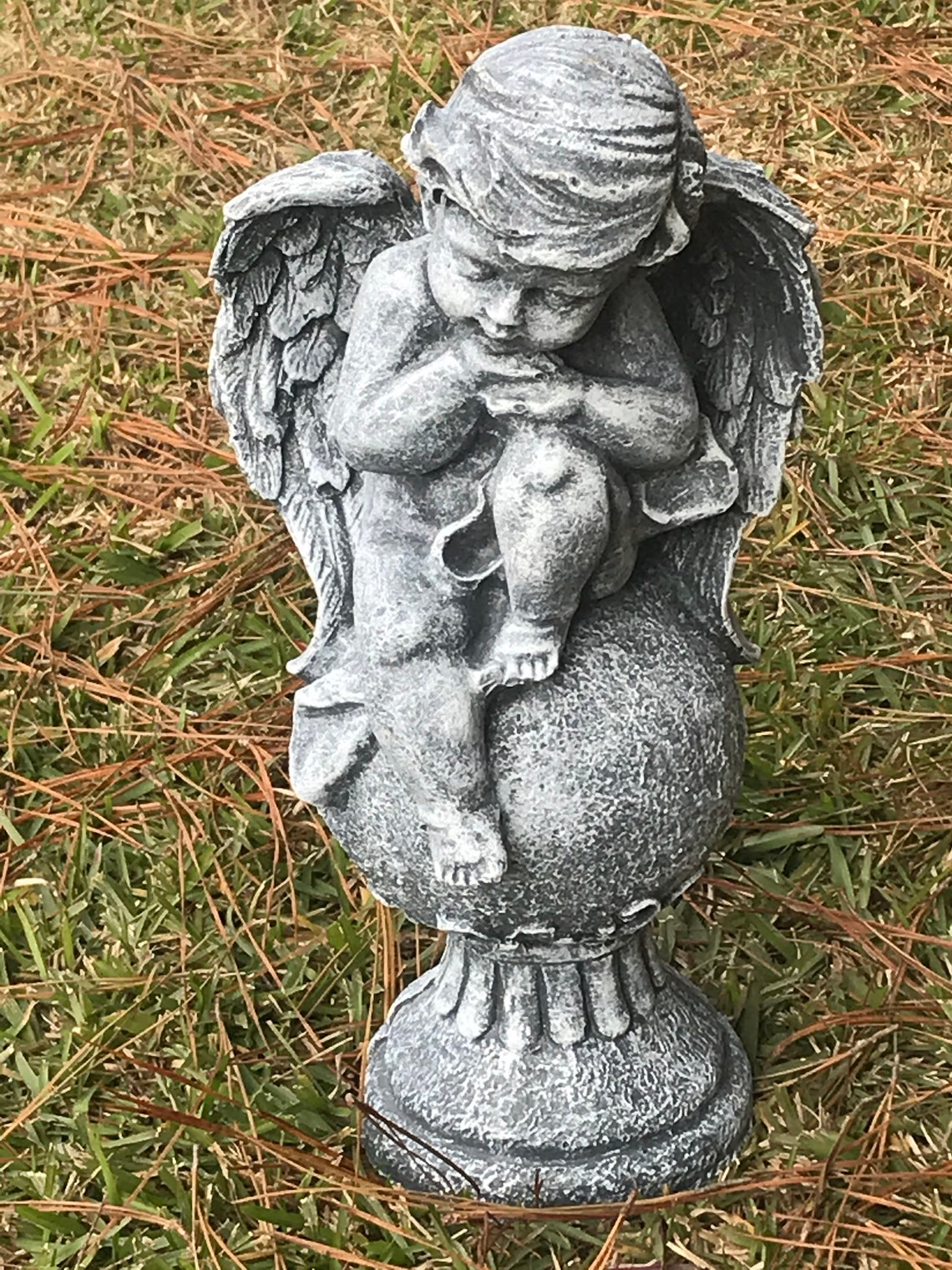 Angel Concrete Statue Angel Home Decor Angel Decor Angel Etsy