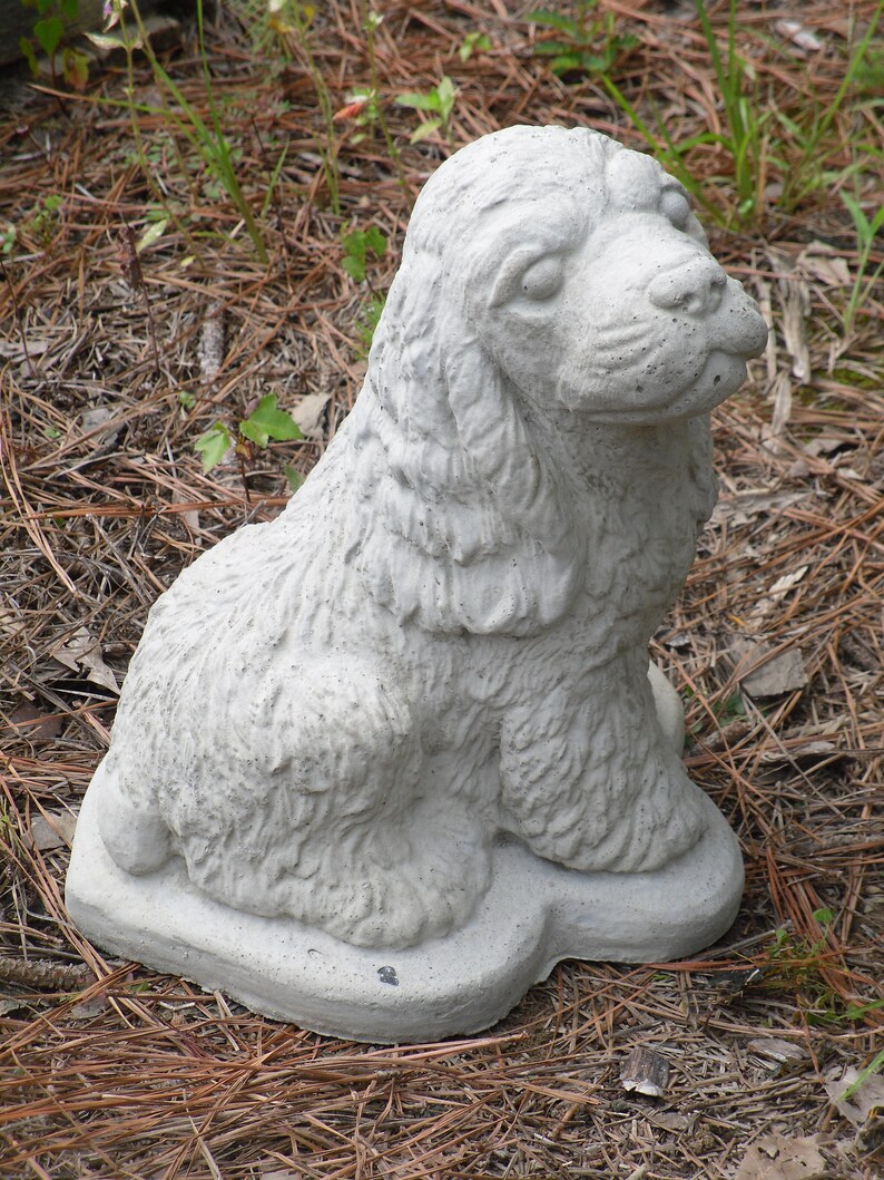 Cocker Spaniel Cement Dog Statue Pet Statue Pet Memorial Stone Garden Statue Cement Pet Statue Cocker Spaniel Pet Supplies Accessories