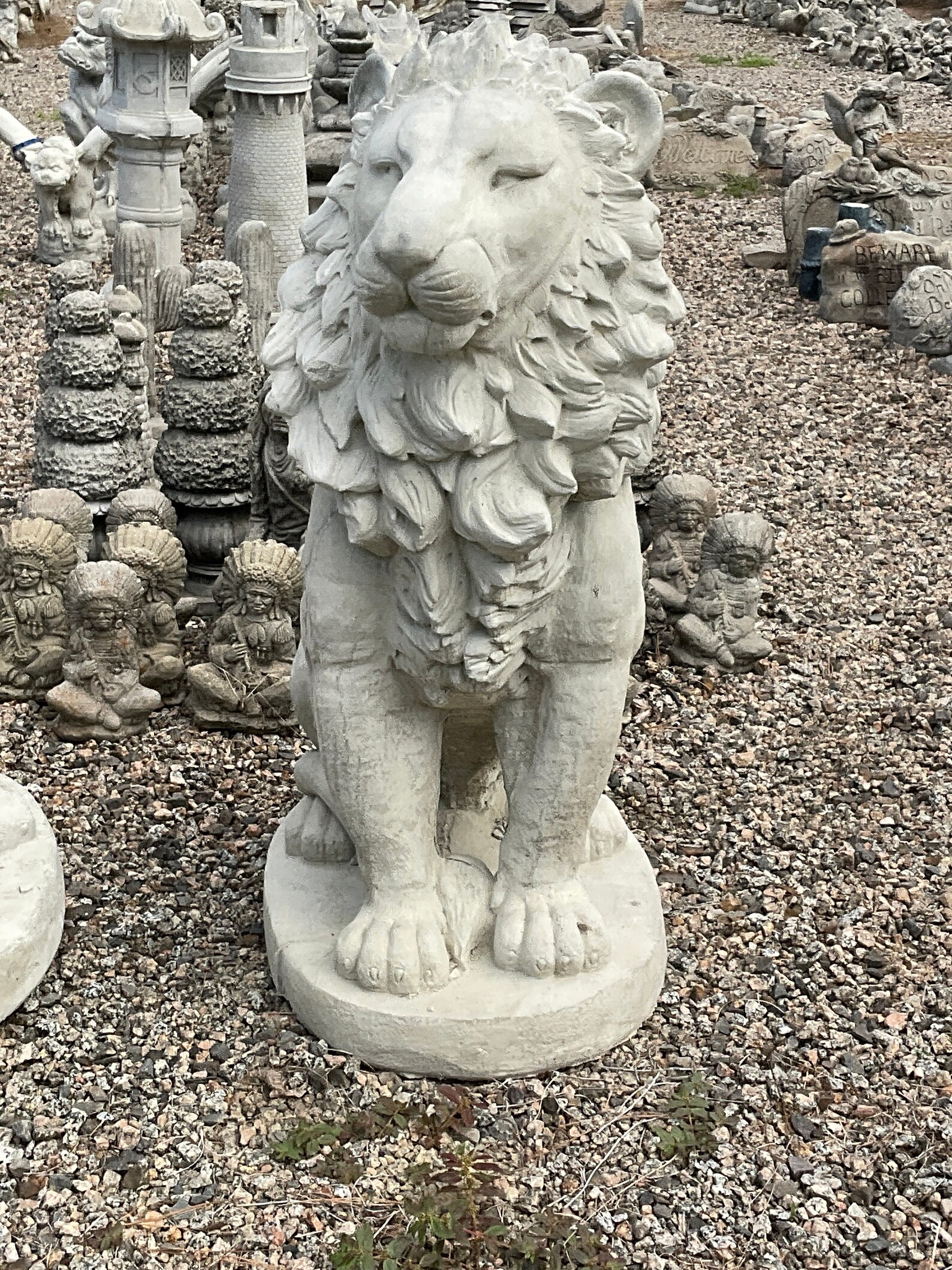 Lion Statues, Outdoor Lion Statues, Concrete Lion Statue, Elegant Lion