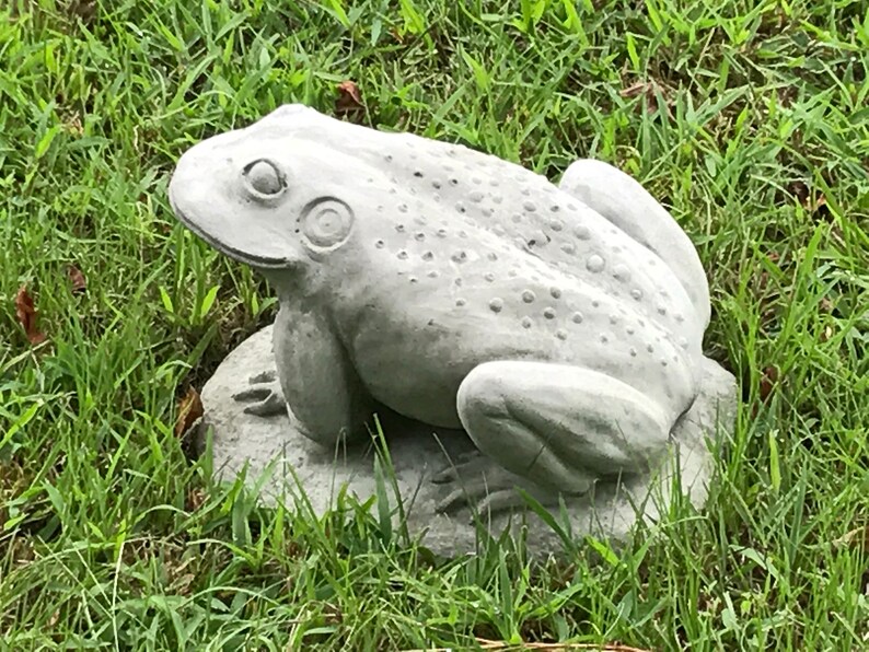 Jeremiah the Bullfrog Concrete Frog Statue Garden Frog Etsy