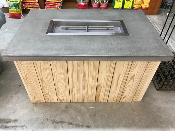 Patio Fire Table Cement Fire Table Fire Pit Table Etsy