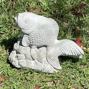 Koi Fish Statue, Koi Fountain Topper, Fish Statue, Cement Koi Statue, Goldfish Statue, Fish Spitter, Koi Pond Spitter, Koi Water Feature