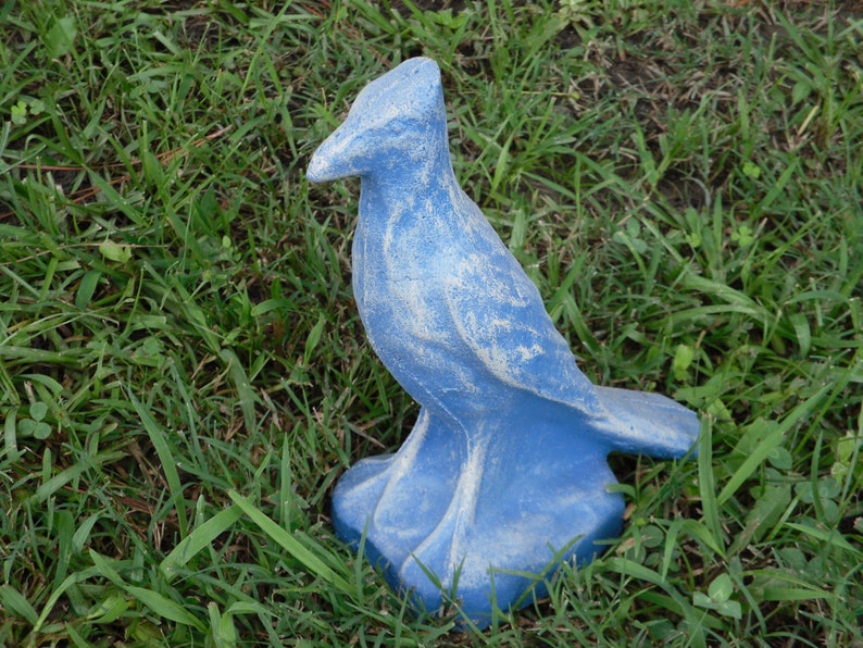 Blue Bird Statue Concrete Statue Bird Statue Blue Bird Etsy