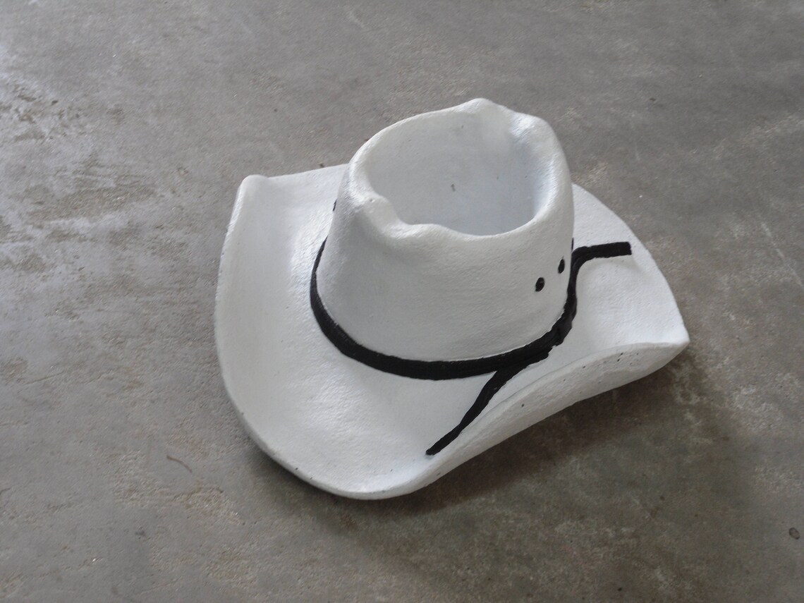 Cowboy Hat Cement Planter Garden Statues Planters Home Etsy